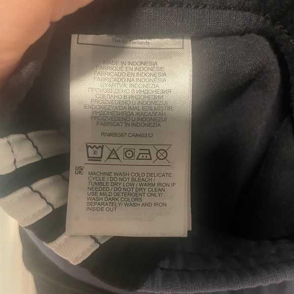 Women’s Adidas Black Cotton Partially Recycled Loose Shorts w/ White Stripes, M - Picture 8 of 9